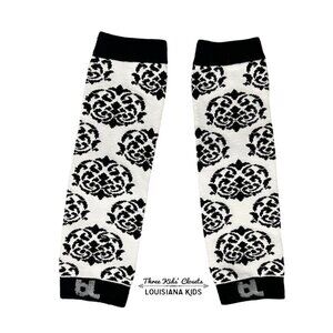 BL Baby Leggings Black Damask One-Size Leg Warmers